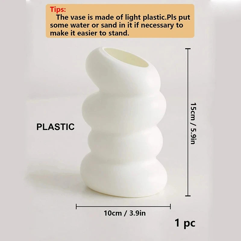 Plastic Spiral White Vase