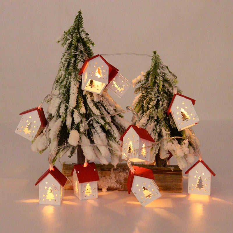 Christmas Wooden House LED Light