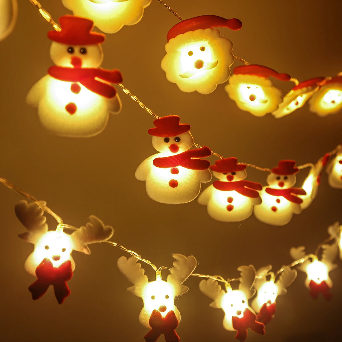 Snowman Christmas LED Garland