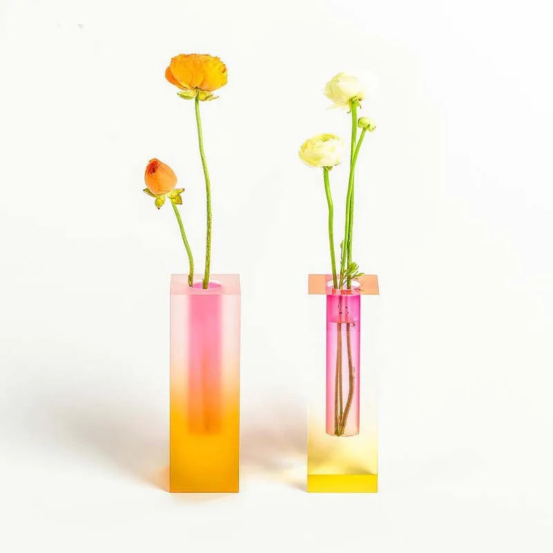 High-Quality Geometric Acrylic Vase