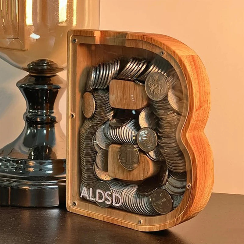 Wooden Alphabet Piggy Bank