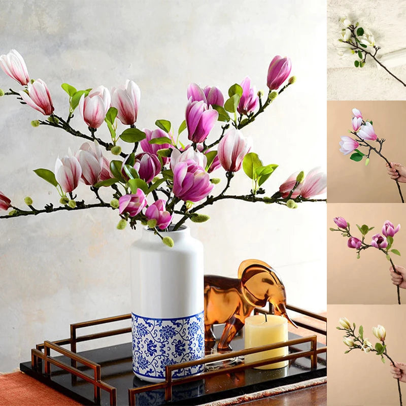 Artificial Silk Magnolia Branch Flowers