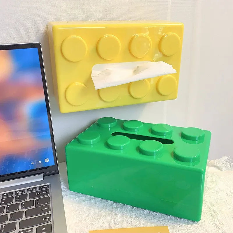 Building Blocks Tissue Box With Spring