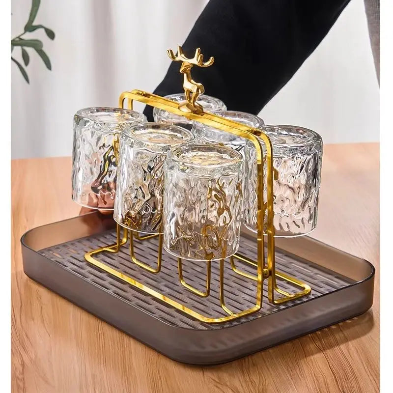 Artisan Metal Glass And Cup Holder