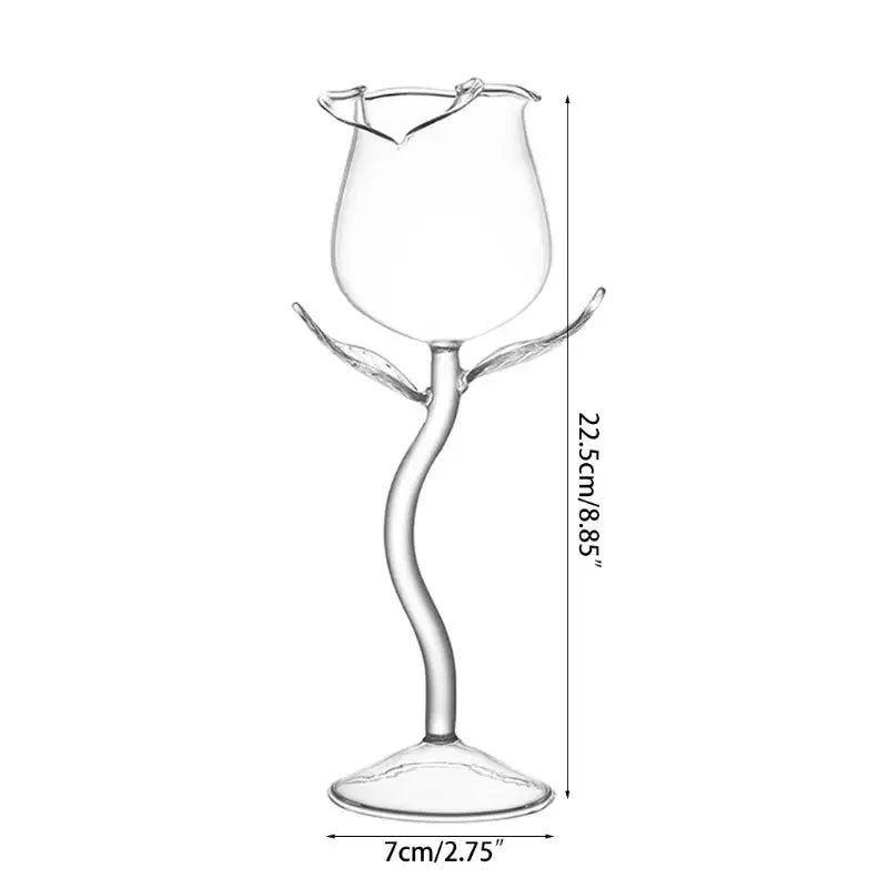 Rose Flower Wine Glass Set- Cocktail Cup