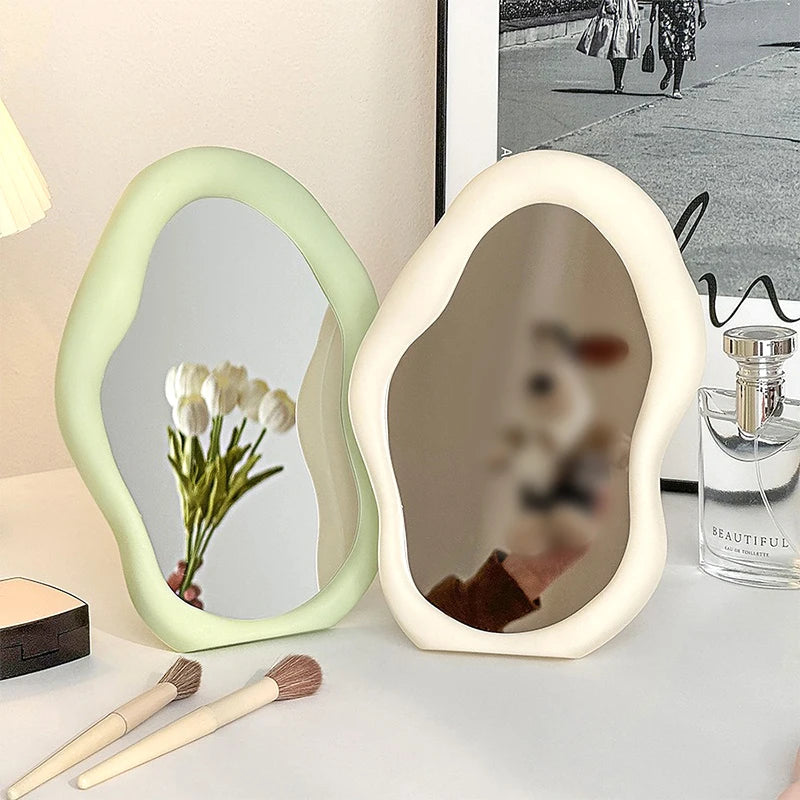 Decorative tabletop makeup mirror