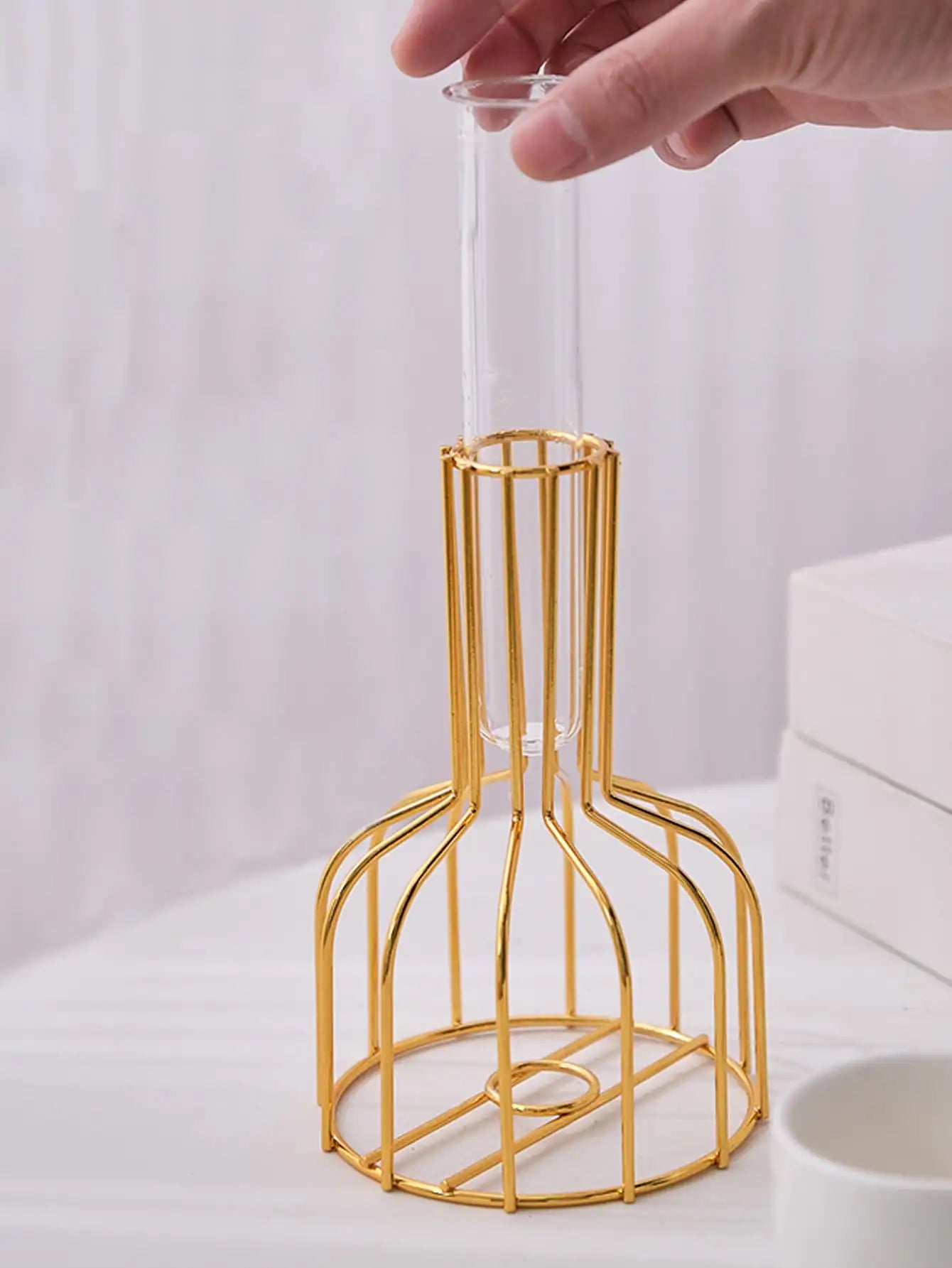 Gold Wrought Iron Test Tube Vase