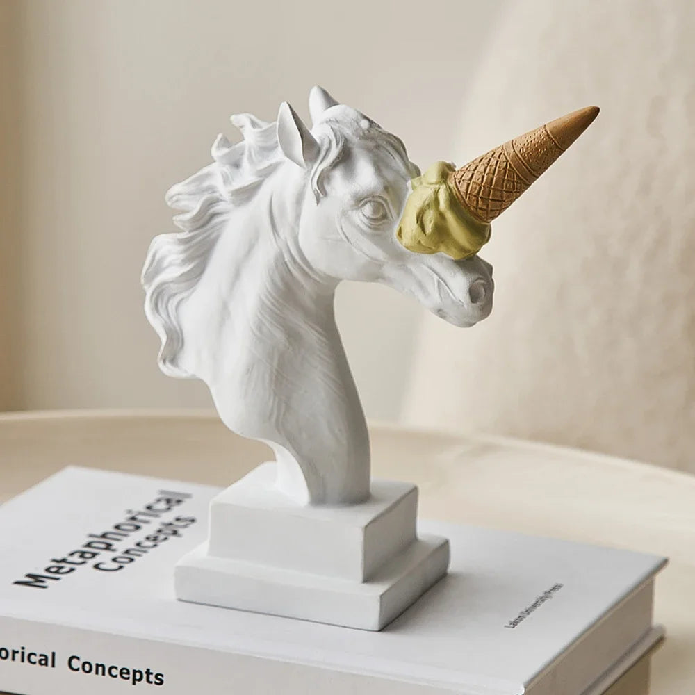 Resin Ice Cream Unicorn Sculpture