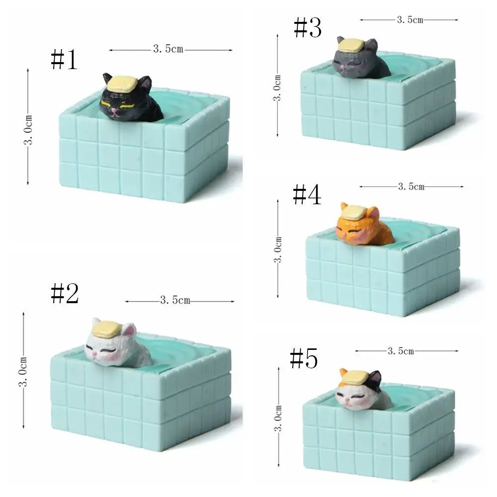 Cute Resin Cat in Bathtub Figurine