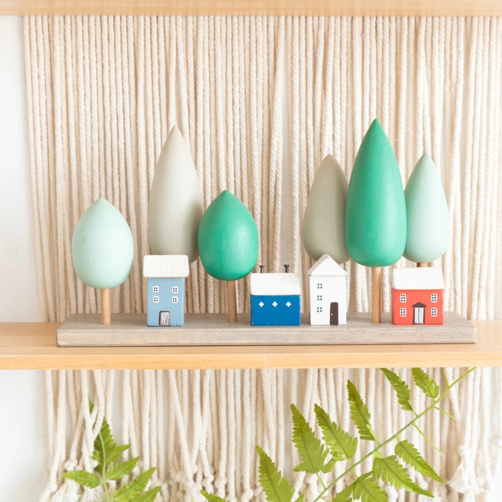 Miniature Wooden House Ornaments