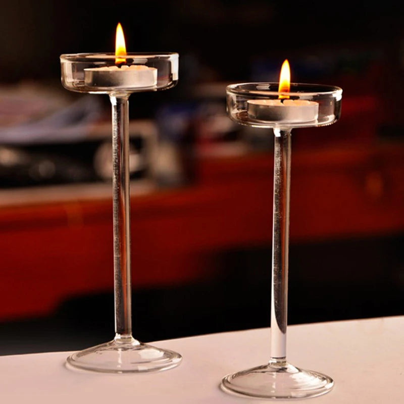 Stemmed Crystal Tealight Candle Holder