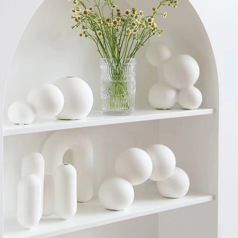 White Porcelain Living Room Decor Vases