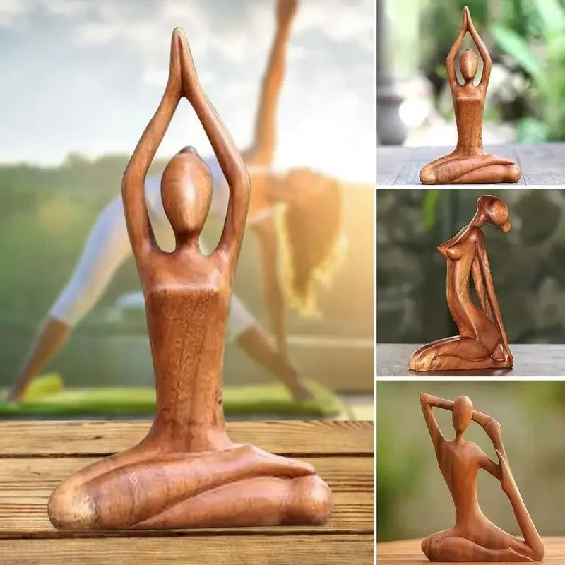 Meditative Wooden Yoga Sculpture