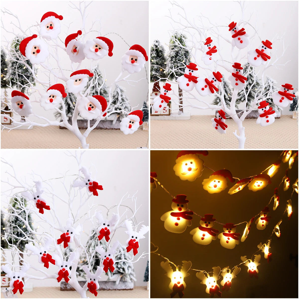 Snowman Christmas LED Garland