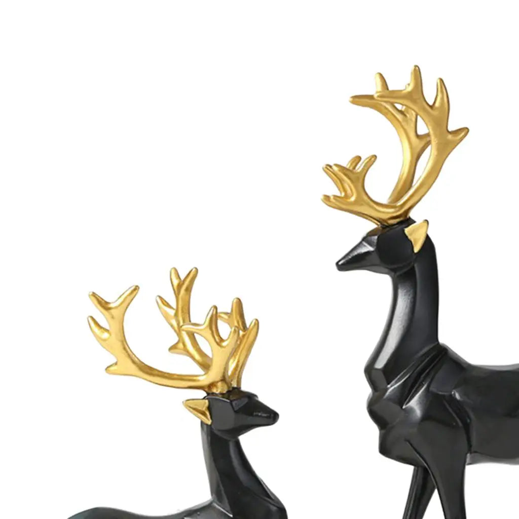 Couple Elk Deer Statues Sculpture Figurines Ornaments