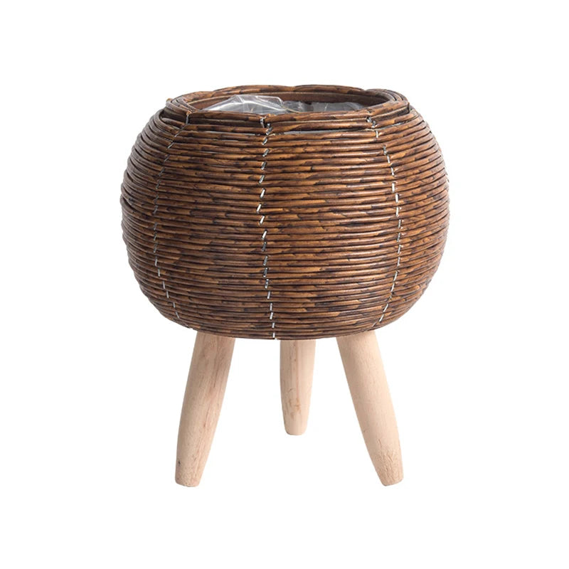 Nordic Imitation Rattan Flower Shelf