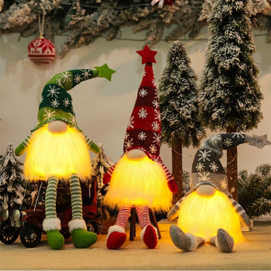 Add whimsy to your holiday decor with this 35 cm Christmas Night Light Gnome Doll. Perfect for creating a cozy, festive atmosphere with its glowing charm!