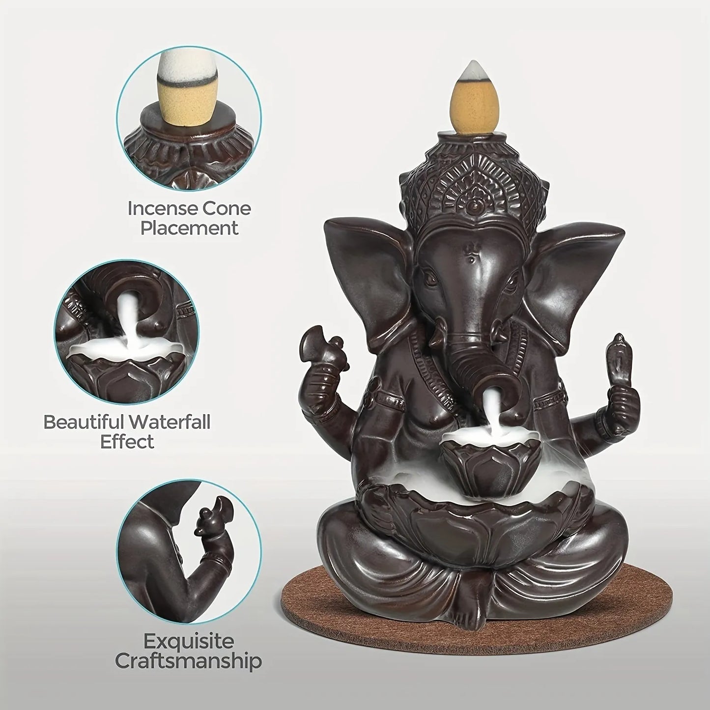 Ganesha Waterfall Incense Burner – The Living Plus