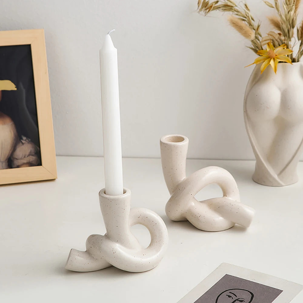 Ceramic Knot Shape Candlestick