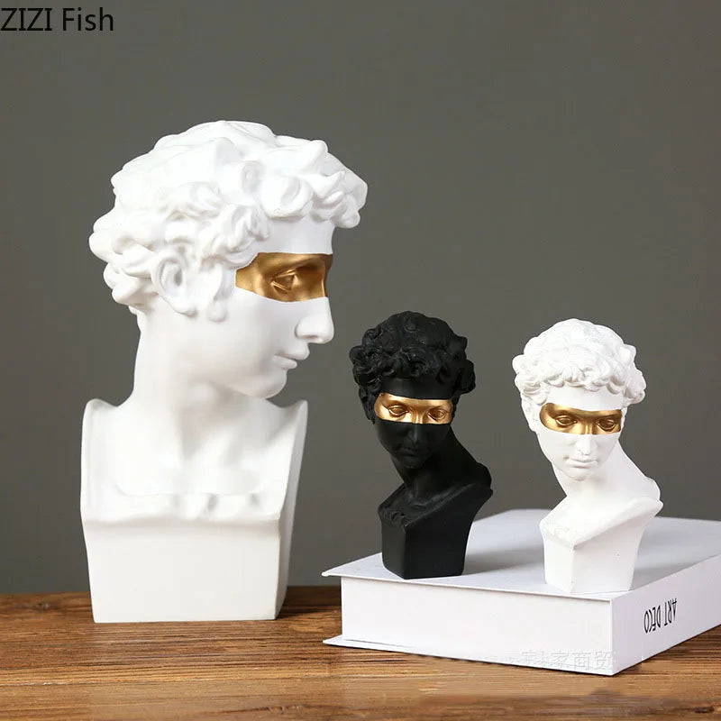 Gold Plated Resin David Mask Statue