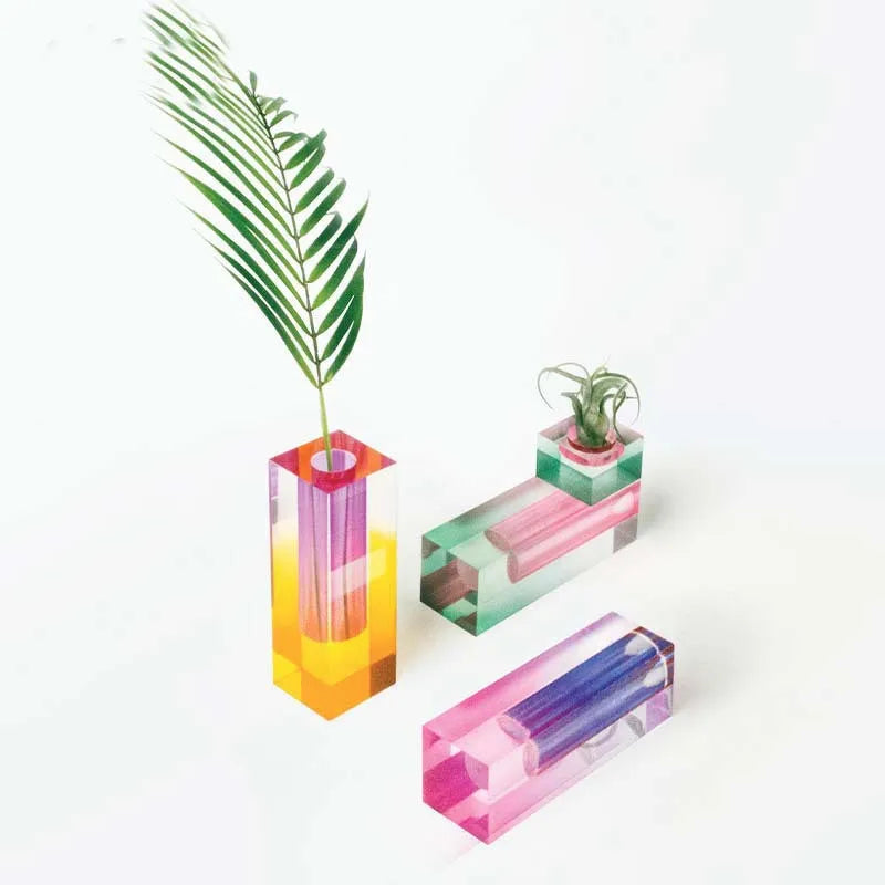 High-Quality Geometric Acrylic Vase