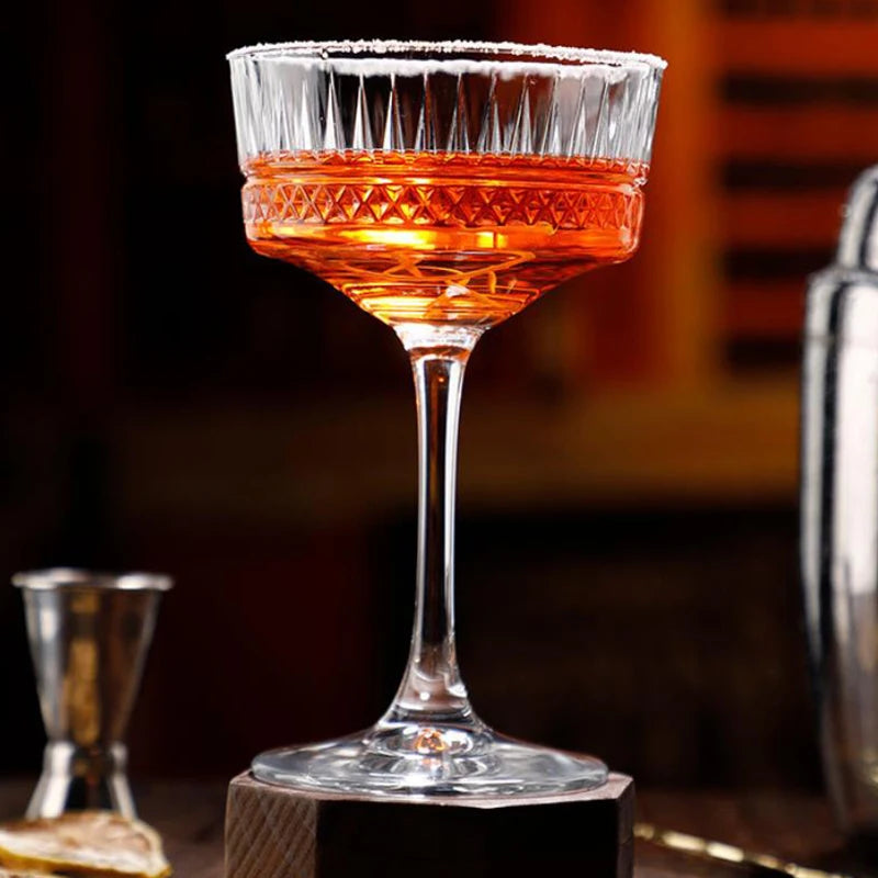 European Carved Cocktail Glasses