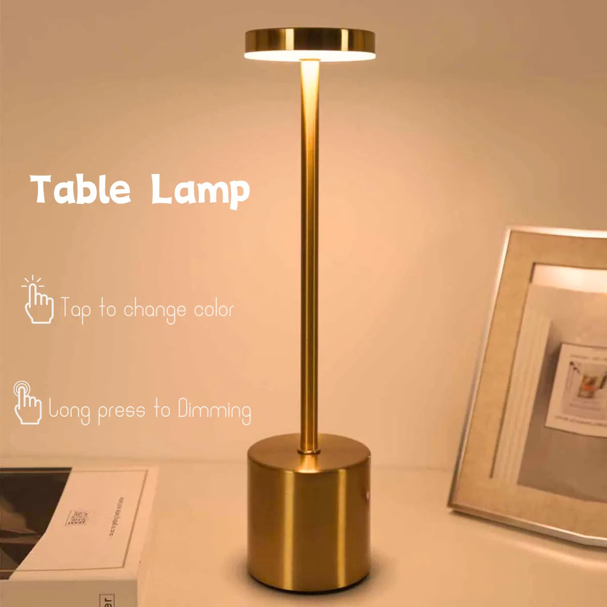 Versatile LED desk lamp with adjustable color temperatures, rechargeable battery, and cordless design. Perfect for indoor and outdoor use with elegant, eye-caring illumination.