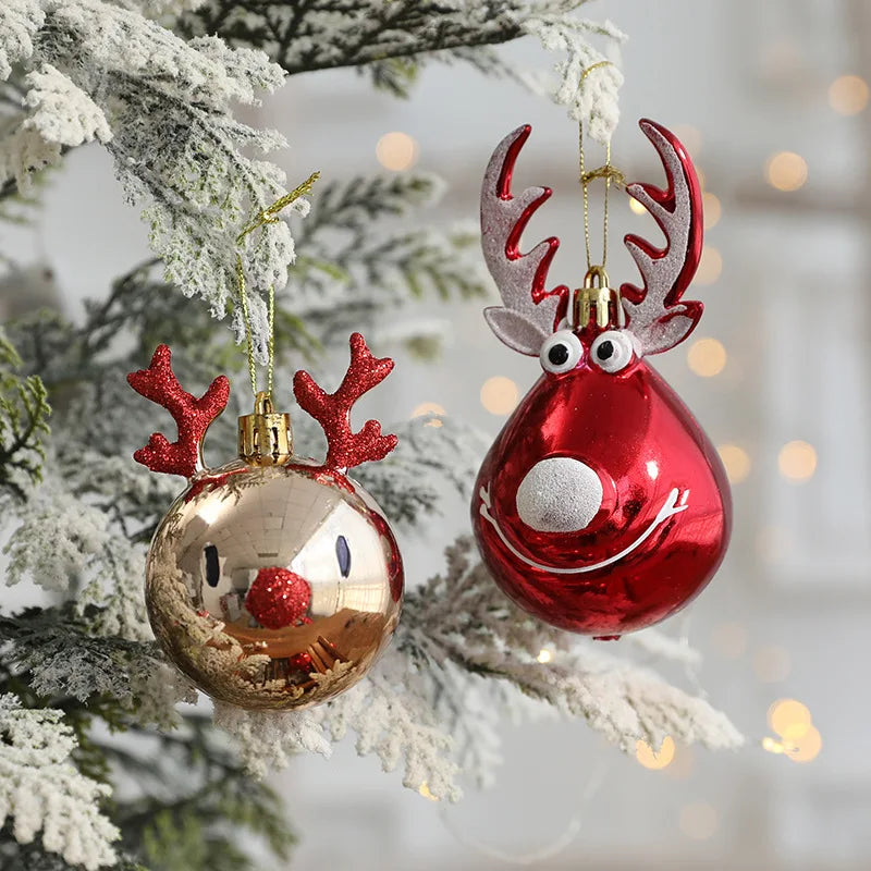 Set of 2 Elk Christmas Ball Ornaments