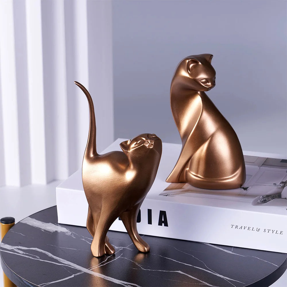 Golden Couples Cat Figurine