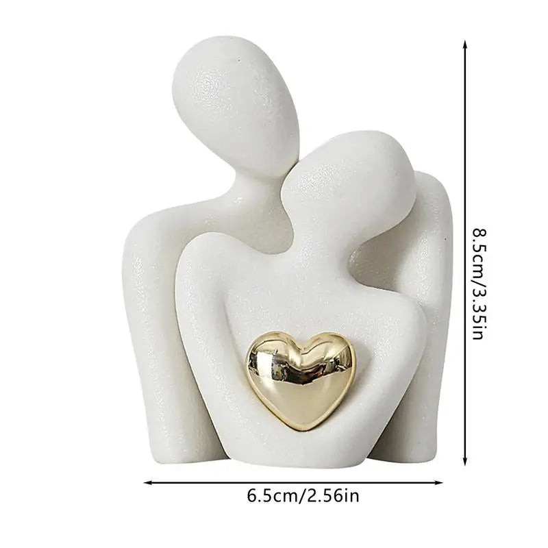 Plastic Couple Hugging Figurine