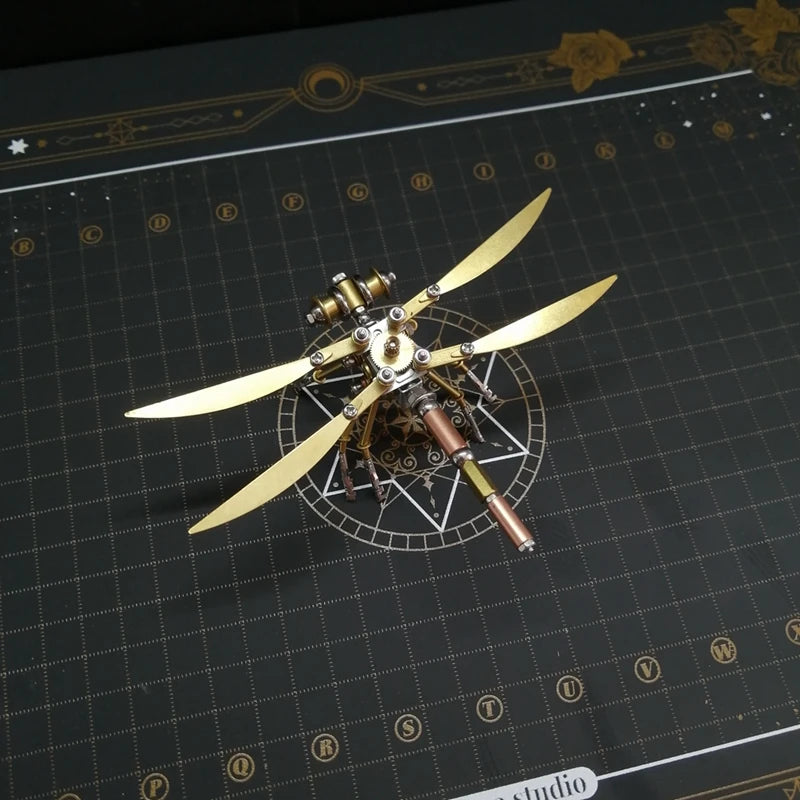 Mechanical Steampunk Metal Dragonfly Model