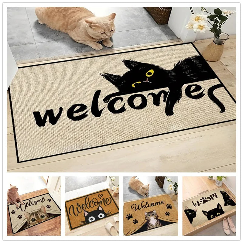 Add charm to your home with adorable cat-themed door mats! Soft flannel, non-slip, easy to clean, and perfect for entrances, kitchens, or as gifts for cat lovers!