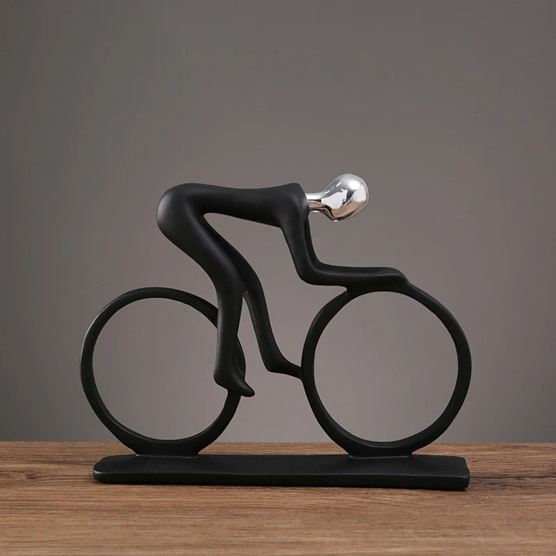 Abstract Resin Cyclist Figurine