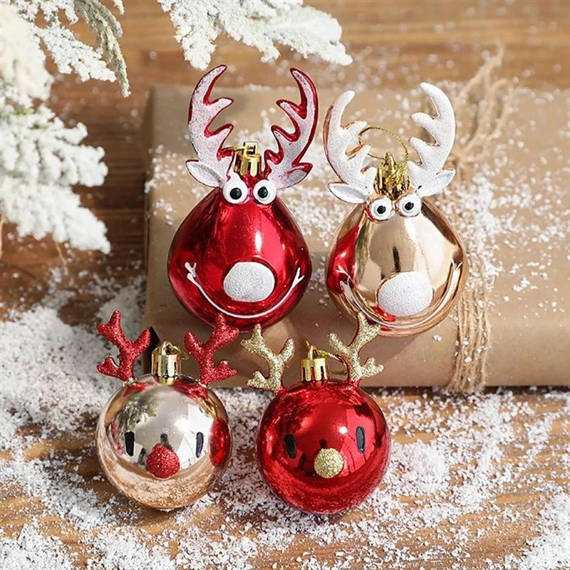 Set of 2 Elk Christmas Ball Ornaments