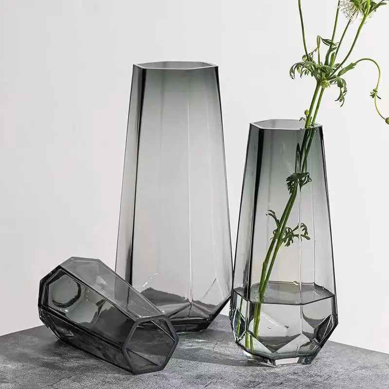 Explore our Profile Glass Flower Vase, a sleek and modern hydroponic decoration. Perfect for plants or flowers, ideal for home or office decor.