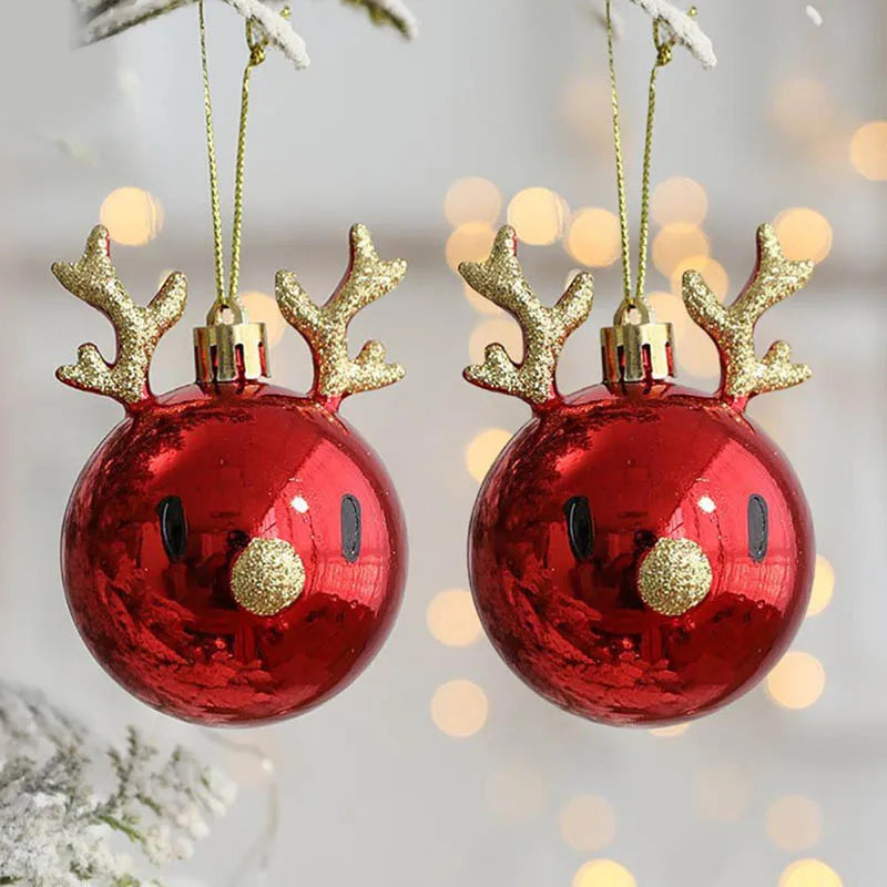 Set of 2 Elk Christmas Ball Ornaments