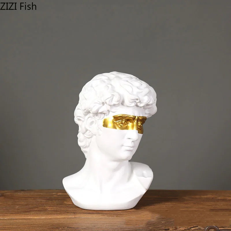 Gold Plated Resin David Mask Statue