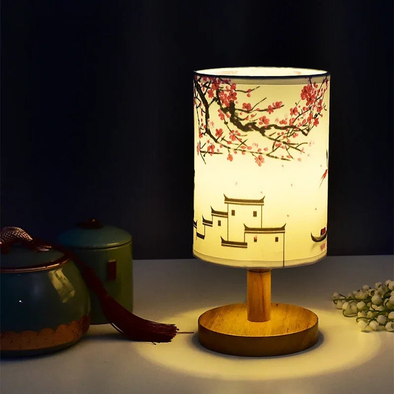 Chinese Style LED Square Dimmable Table Lamp