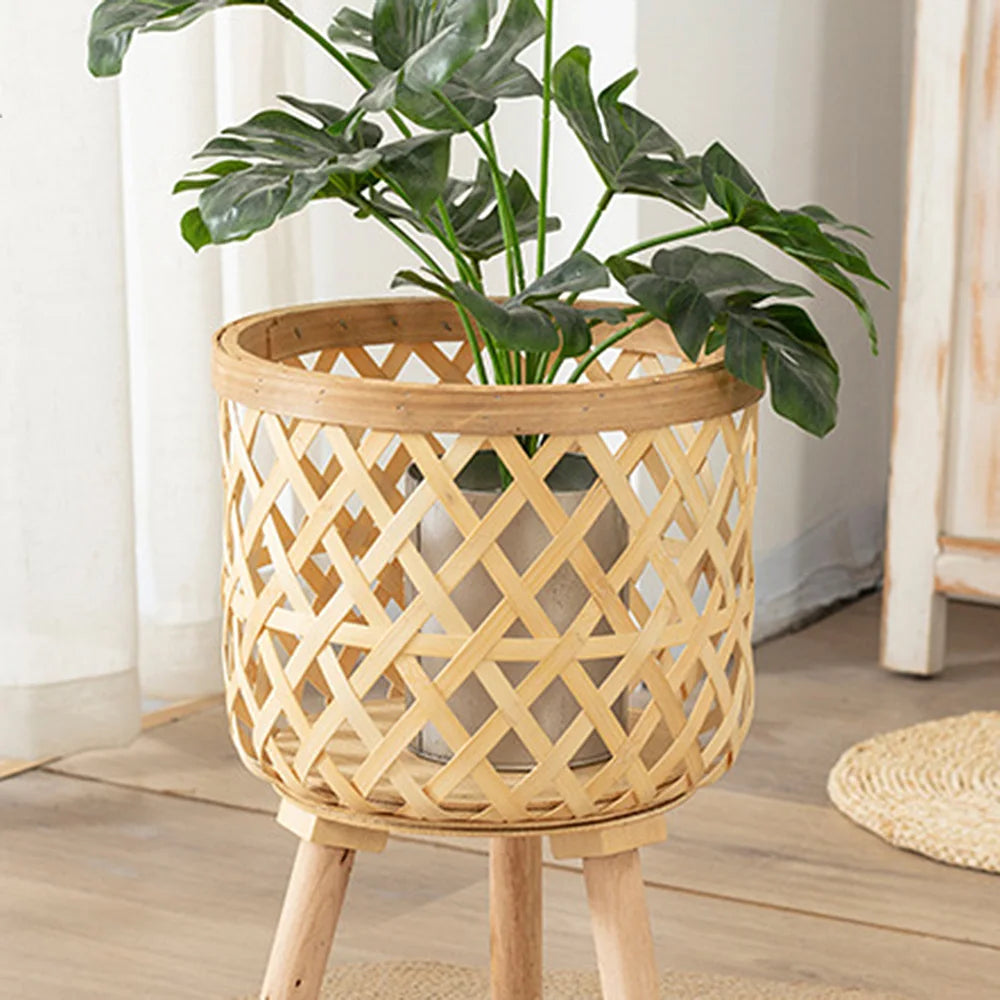 Handmade Bamboo Woven Flower Pot Stand