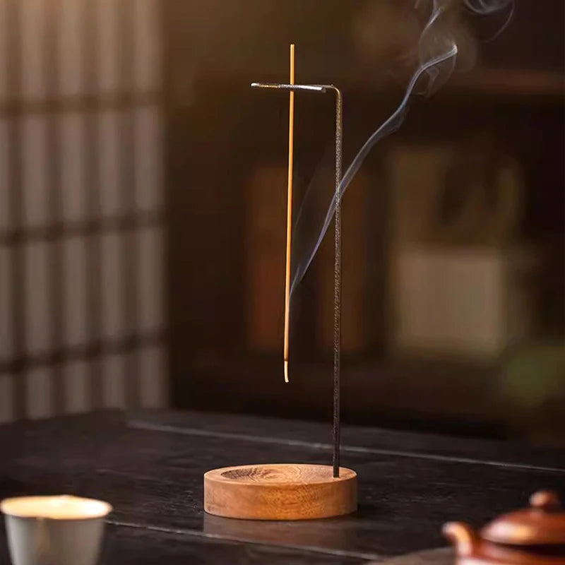 Wooden Upside-Down Incense Holder