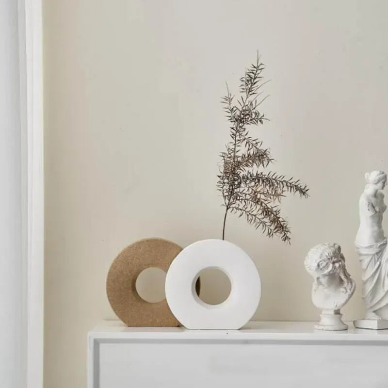 Matte Ceramic Donut Vase