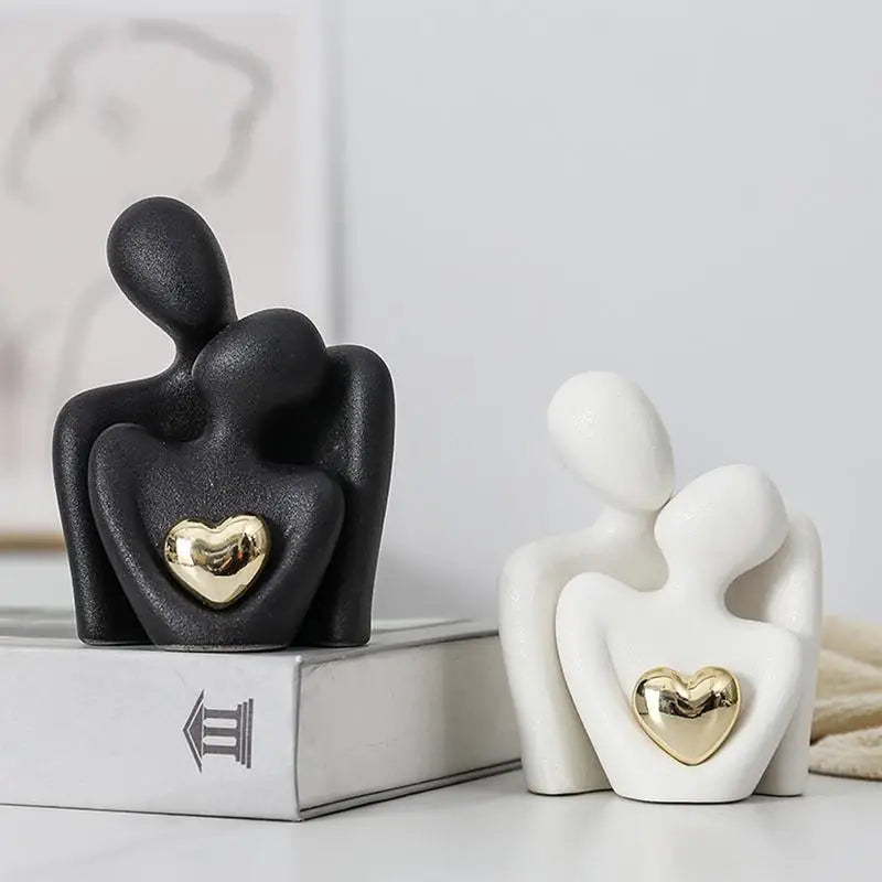 Plastic Couple Hugging Figurine