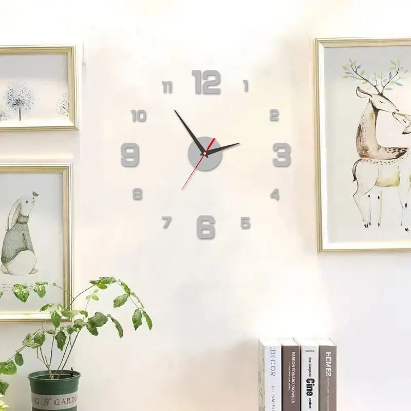 Frameless 3D Wall Clock Decor