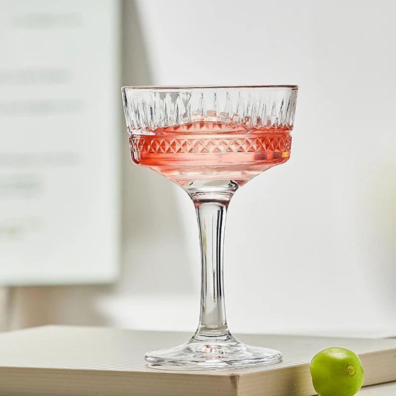 European Carved Cocktail Glasses