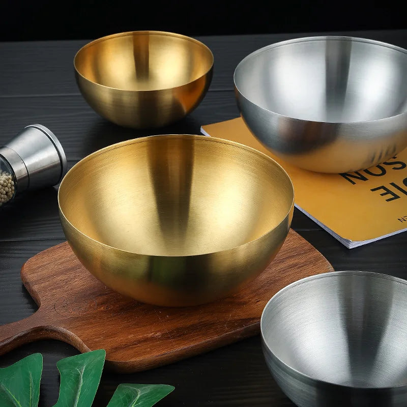 Stainless Steel Gold & Silver Salad Bowl