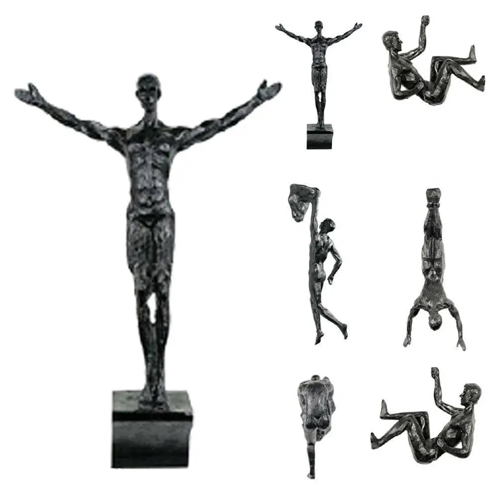 Rock Climbing Man Resin Wall Hanging Sculpture