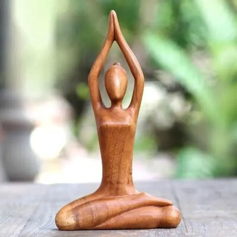 Meditative Wooden Yoga Sculpture