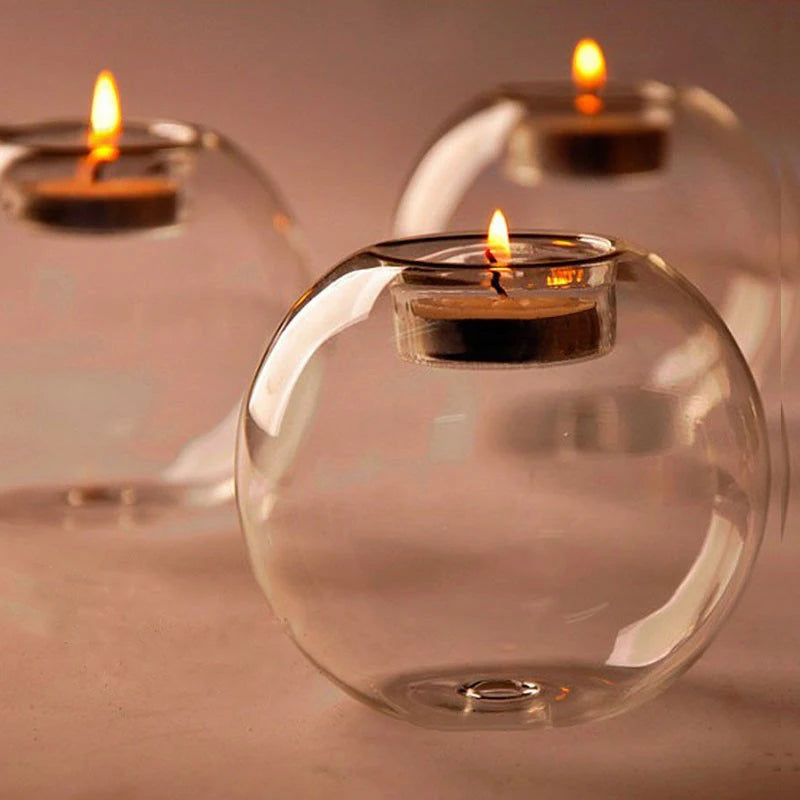 Add elegance to any occasion with our European Style Round Glass Candle Holder. Perfect for weddings, dinners, or home decor, it enhances ambiance with timeless sophistication.