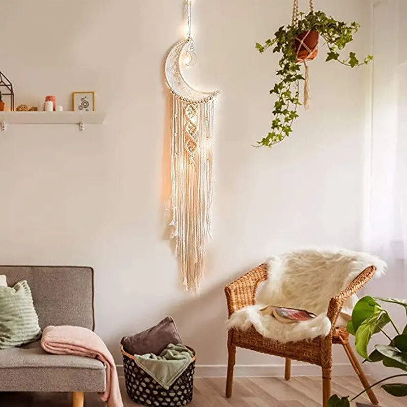 Transform your space with our Bohemian Chic Macrame Wall Hanging Tapestry. Handcrafted with intricate macrame, perfect for kids' rooms or stylish home decor.