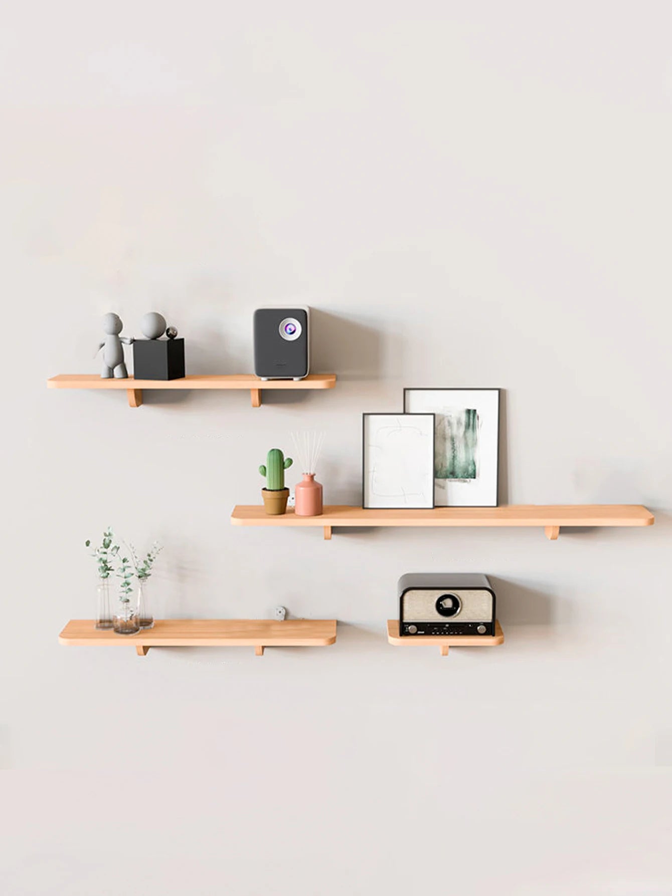 Wood wall mounted storage rack